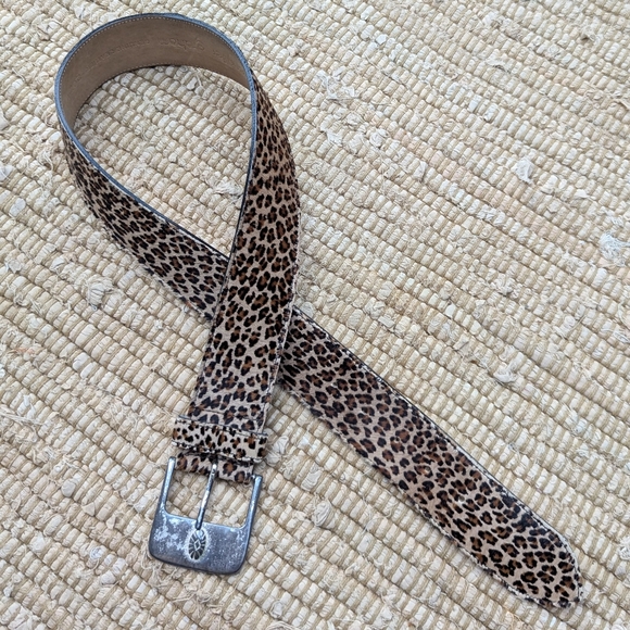 JENNIFER GRAHAM leopard print leather belt M
